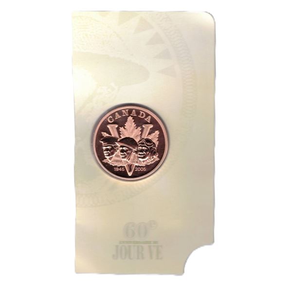 1945-2005 Canada WWII VE-Day Bronze Medallion , Factory Sealed