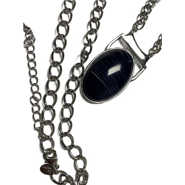 Lia Sophia Statement Necklace with Blue Stone