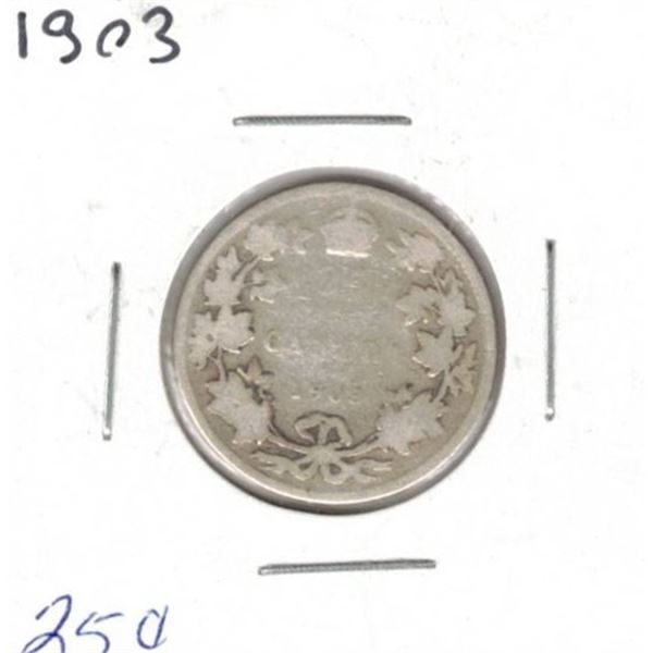 1903 Canada Twenty Five Cent Coin