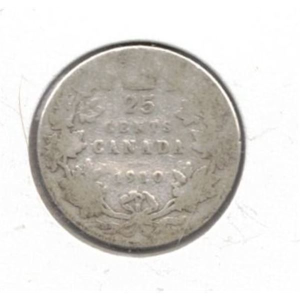 1910 Canada Twenty Five Cent Coin