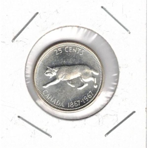 1967 Canada Twenty Five Cent Coin