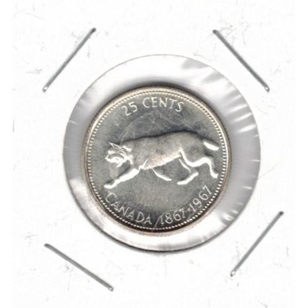 1967 Canada Twenty Five Cent Coin