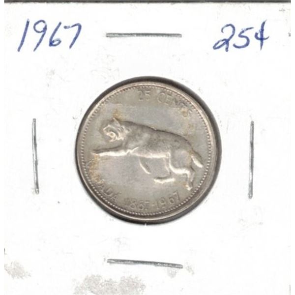 1967 Canada Twenty Five Cent Coin