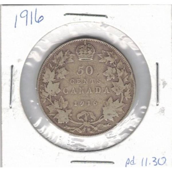 1916 Canada Fifty Cent Coin