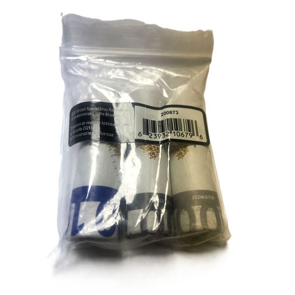 2021 Special Wrap Rolls,  THREE ROLLS of DIME,  Each roll is the unique blue nose design