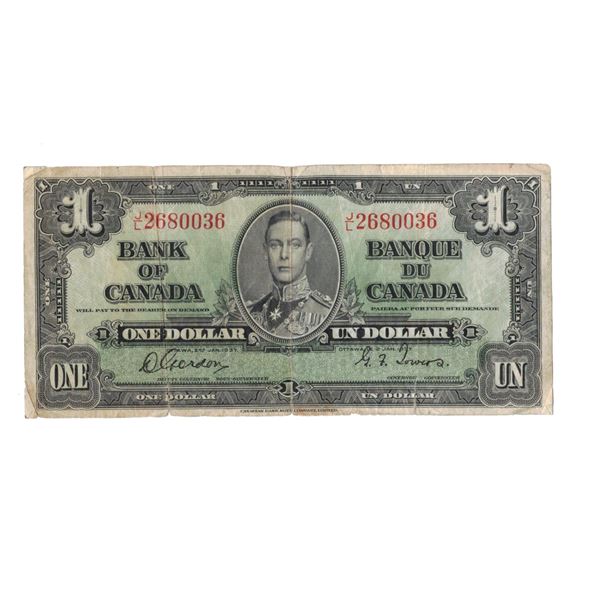 1937 One Dollar Bill J/L2680036