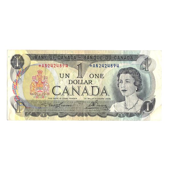 1973 One Dollar Asterix Bill