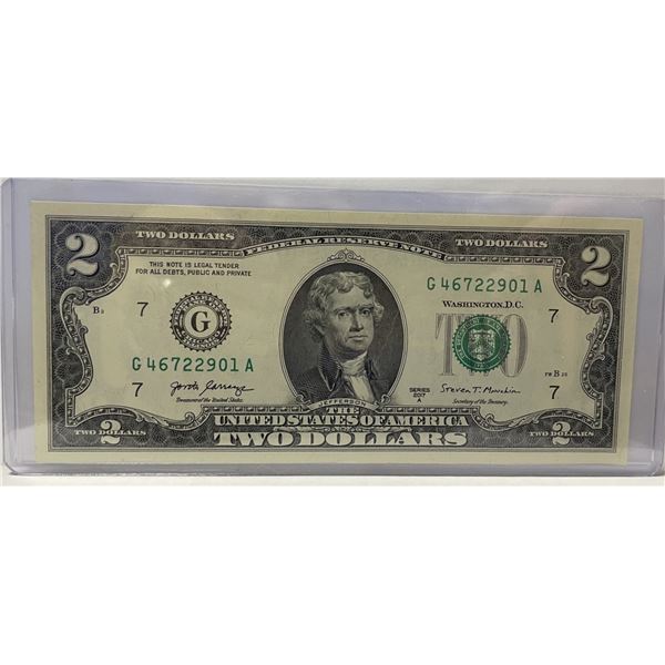 2017 American Two Dollar Bill