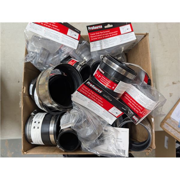 Box of Prosource Flexible Coupling, Connectors Drain, and etc.