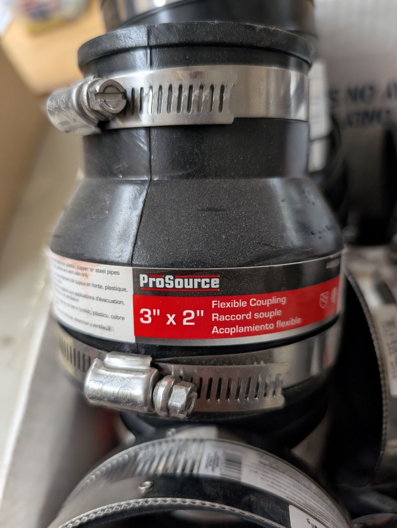 Box of Prosource Flexible Coupling, Connectors Drain, and etc ...