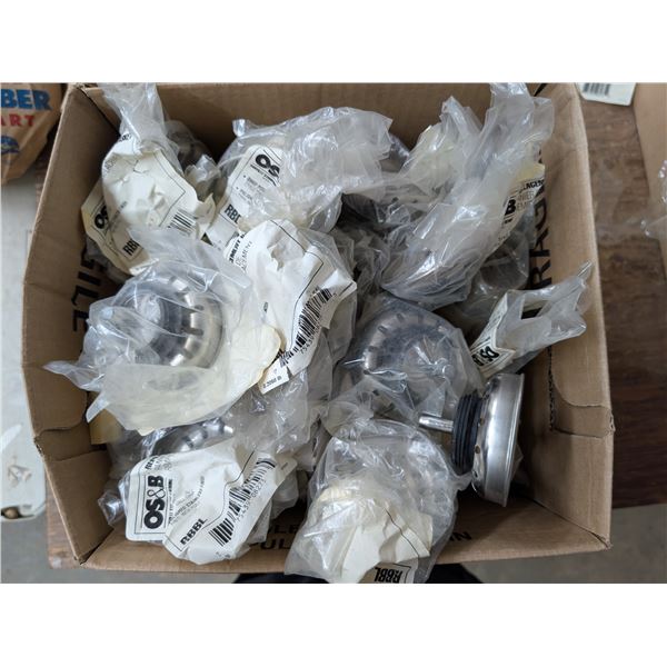 Box of Misc. tool related items (Sink baskets, Tail Pieces, Sink traps, and etc.)
