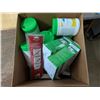 Image 1 : Box of Cleaning related Items (Sanitizer Wipes, Cleaning Rag Items, Sprays, and etc.)