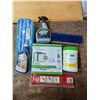 Image 2 : Box of Cleaning related Items (Sanitizer Wipes, Cleaning Rag Items, Sprays, and etc.)