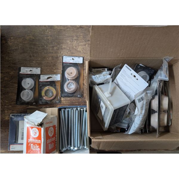 Box of Misc. Nails, Screws, hex Cap, and etc.
