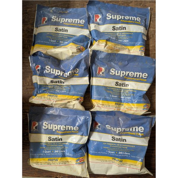 (6) Supreme Polyurethane Finish Satin 1 Quart Each