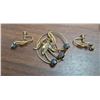 Image 1 : Gold Coloured and "Black Diamond" Designed matching earrings AND brooch