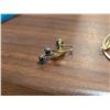 Image 2 : Gold Coloured and "Black Diamond" Designed matching earrings AND brooch