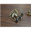 Image 3 : Gold Coloured and "Black Diamond" Designed matching earrings AND brooch