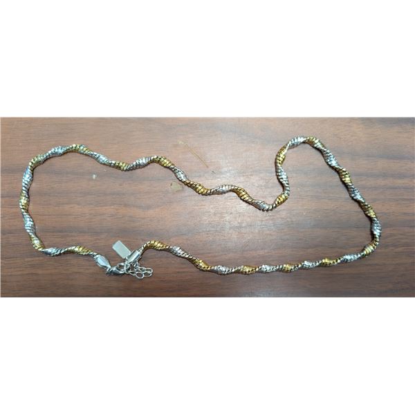 Heavy Like Gold and Silver Coloured Twist Design Chain