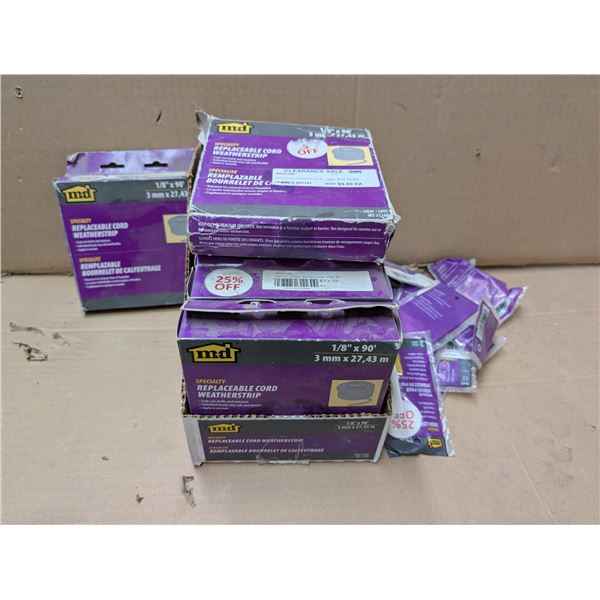 Lot of 1/8"x90' Replaceable Cord Weather Strap