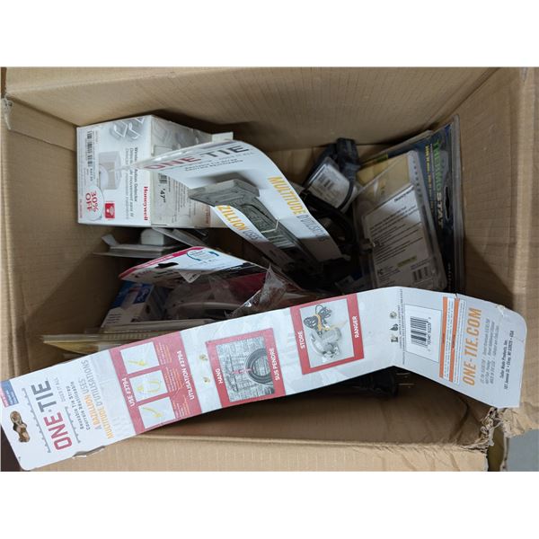 Lot of Smoke Alarms, one Ties, Thermostats, and etc.