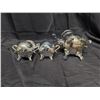 Image 5 : Lot of E.P. Brass Silver Plated Cream + Sugar and Tea Pot