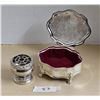 Image 1 : Vintage Silver Plated Jewelry Box & Rose Bowl