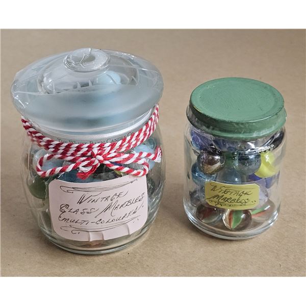 (2) Jars Vintage Marbles