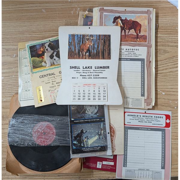 Lot of Vintage Records, Magazines, Calendars and etc.