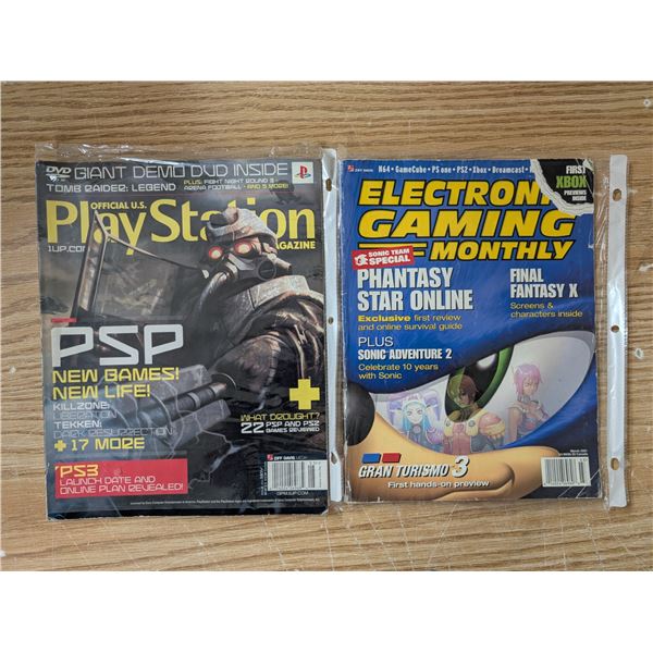 (2) Vintage Gaming Magazines (official PlayStation ,and Monthly Electronic Magazine)
