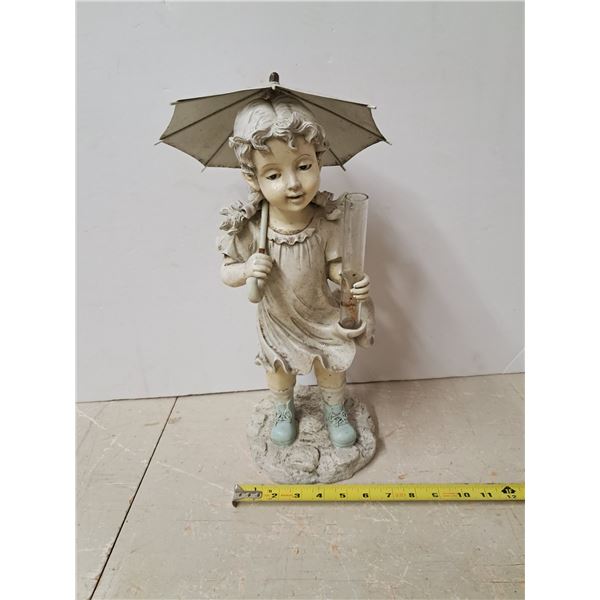 girl + umbrella garden ornament