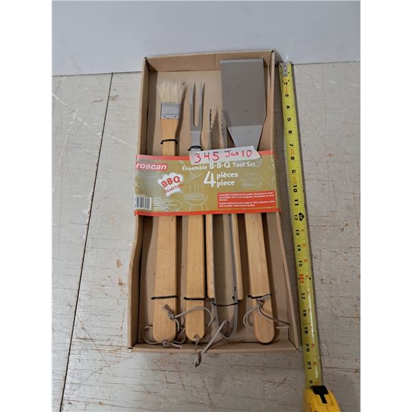4 piece B.B.Q tool set