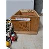 Image 3 : wood box w/ door + toy vehicles
