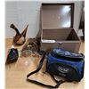 Image 1 : tin box, lunch bag, glass cups misc
