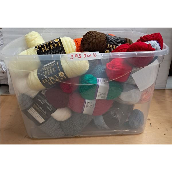 tote box of yarn