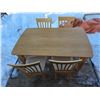 Image 1 : Wood table with 4 chairs- 60" by 38" by 40"H