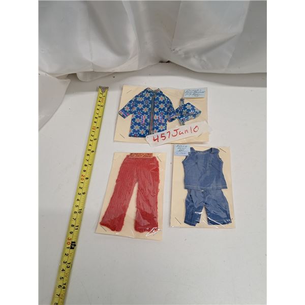 barbie doll rain coat, pants, tank top + shorts