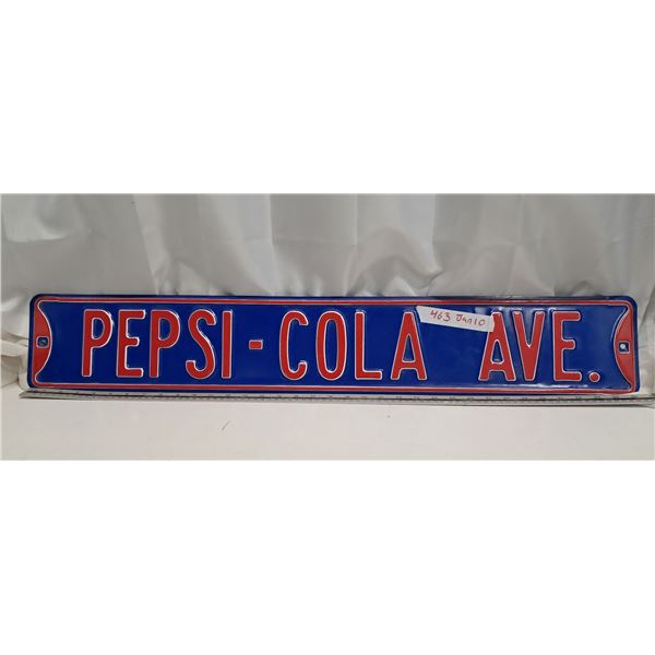 tin pepsi-cola ave.  Sign