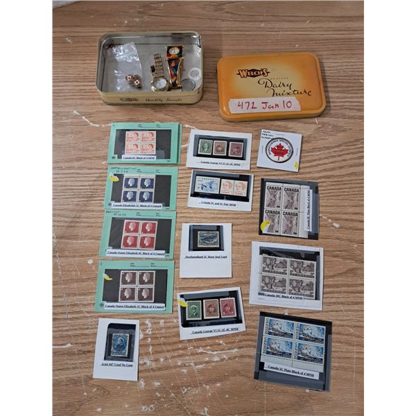 welchs tin, watches, and stamps