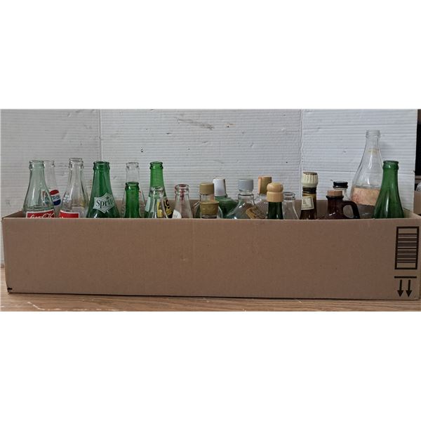 pop and liquer bottles
