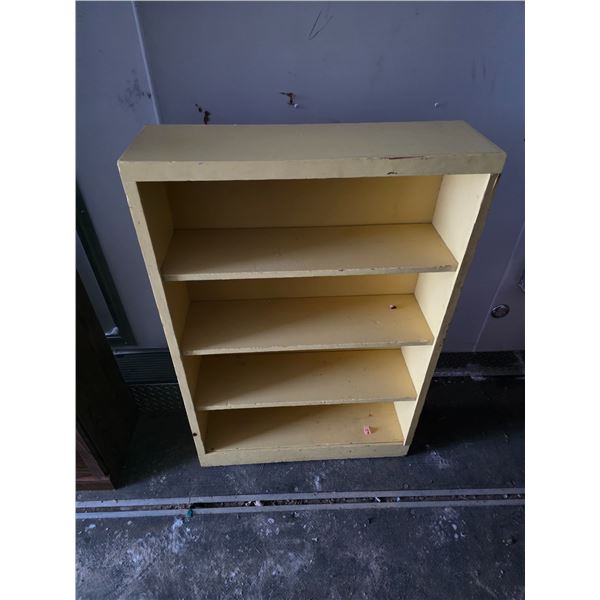 Yellow bookshelf- 32" by 10" by 49"H