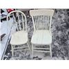 Image 1 : 2 white wooden chairs- 30"H on both