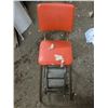Image 1 : Leather chair with folding foot stool- 35"H