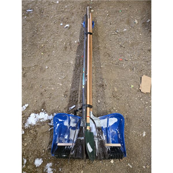 Shovels, brooms and ice scrapper