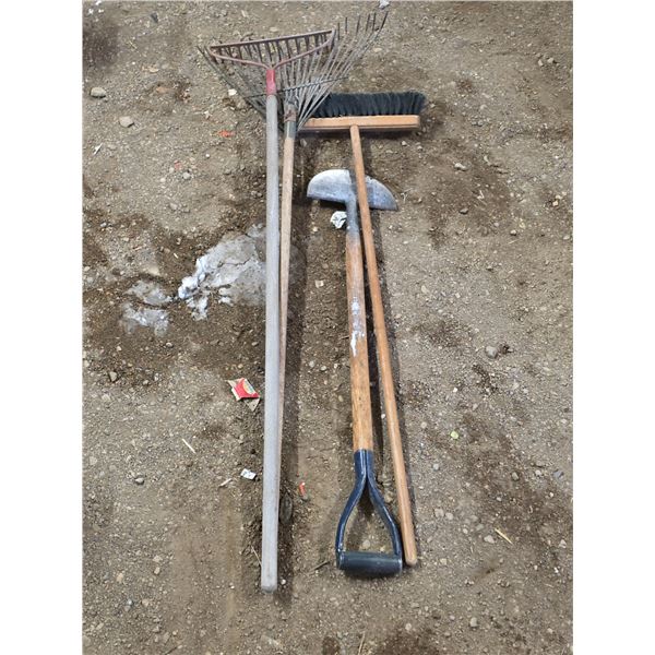 Rakes, brooms and edger