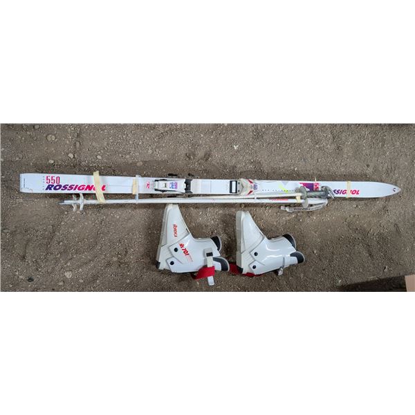 73" Series 550 Rossignol Skis w/ Poles and Ski Boots (Boot Size 6 1/2)