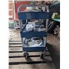 Image 2 : Blue Rolling Shop Metal Cart w/ misc. (33"x16"x28")