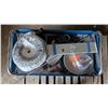 Image 3 : Blue Rolling Shop Metal Cart w/ misc. (33"x16"x28")