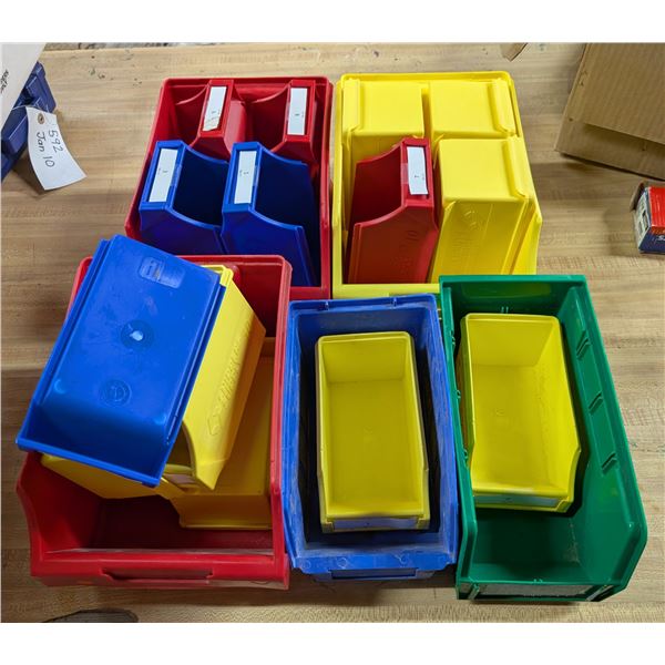 Lot of Tool Storage Tubs, Variety Sizes
