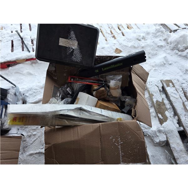 Box of electrical components and hardware